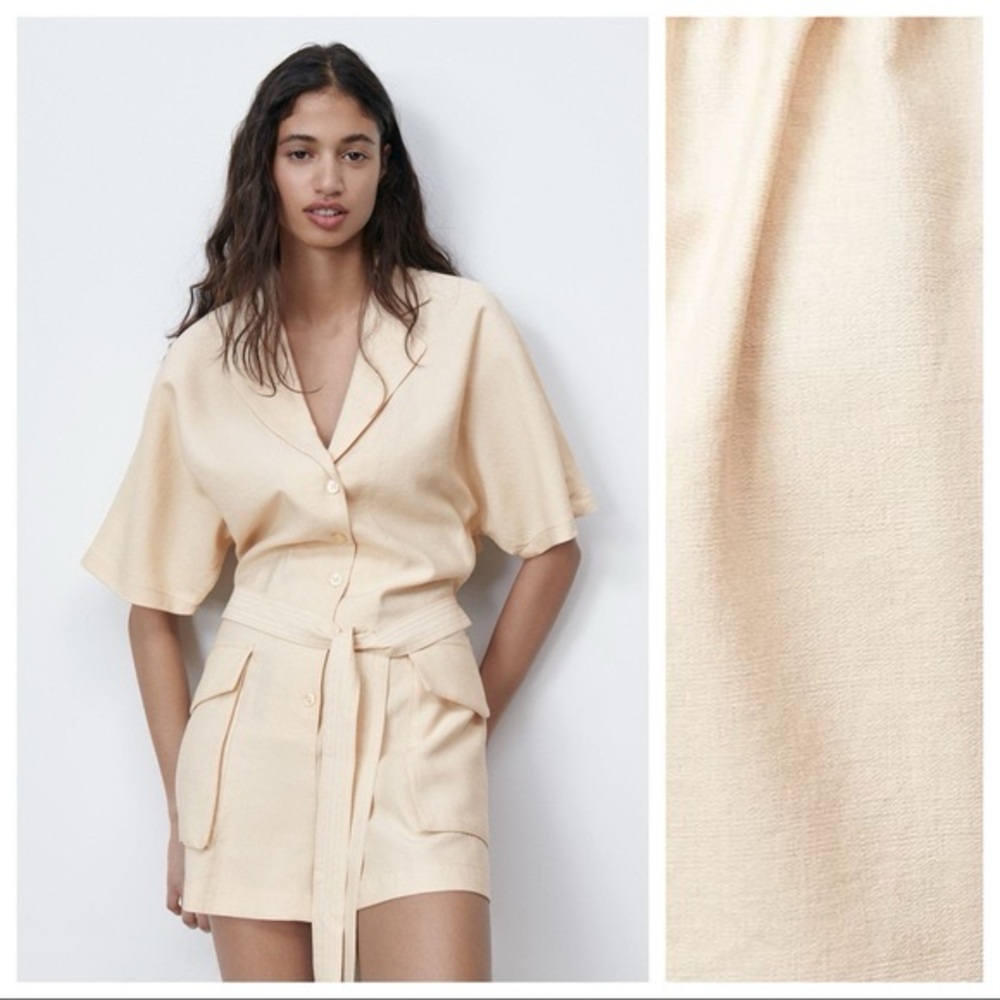 Zara Cream Viscose Playsuit